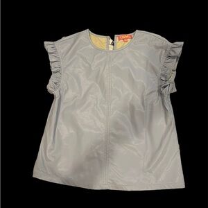 Cute faux leather THML XS periwinkle blue/lavender top.